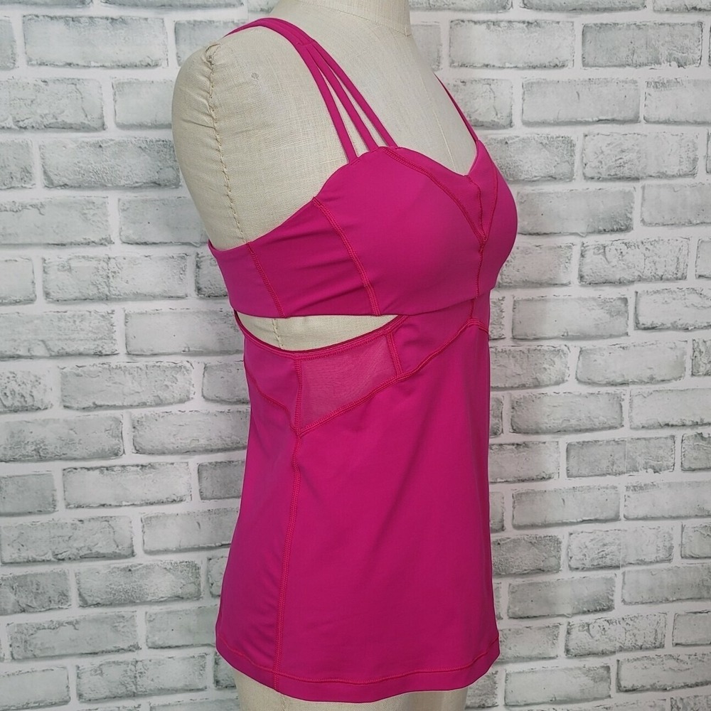 Lululemon Size 4 Exquisite Tank 2 Jeweled Magenta Strappy Back Workout Gym - Picture 8 of 12